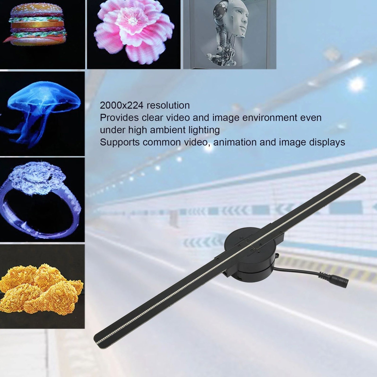 3D Hologram Fan WiFi Holographic Projector Display
