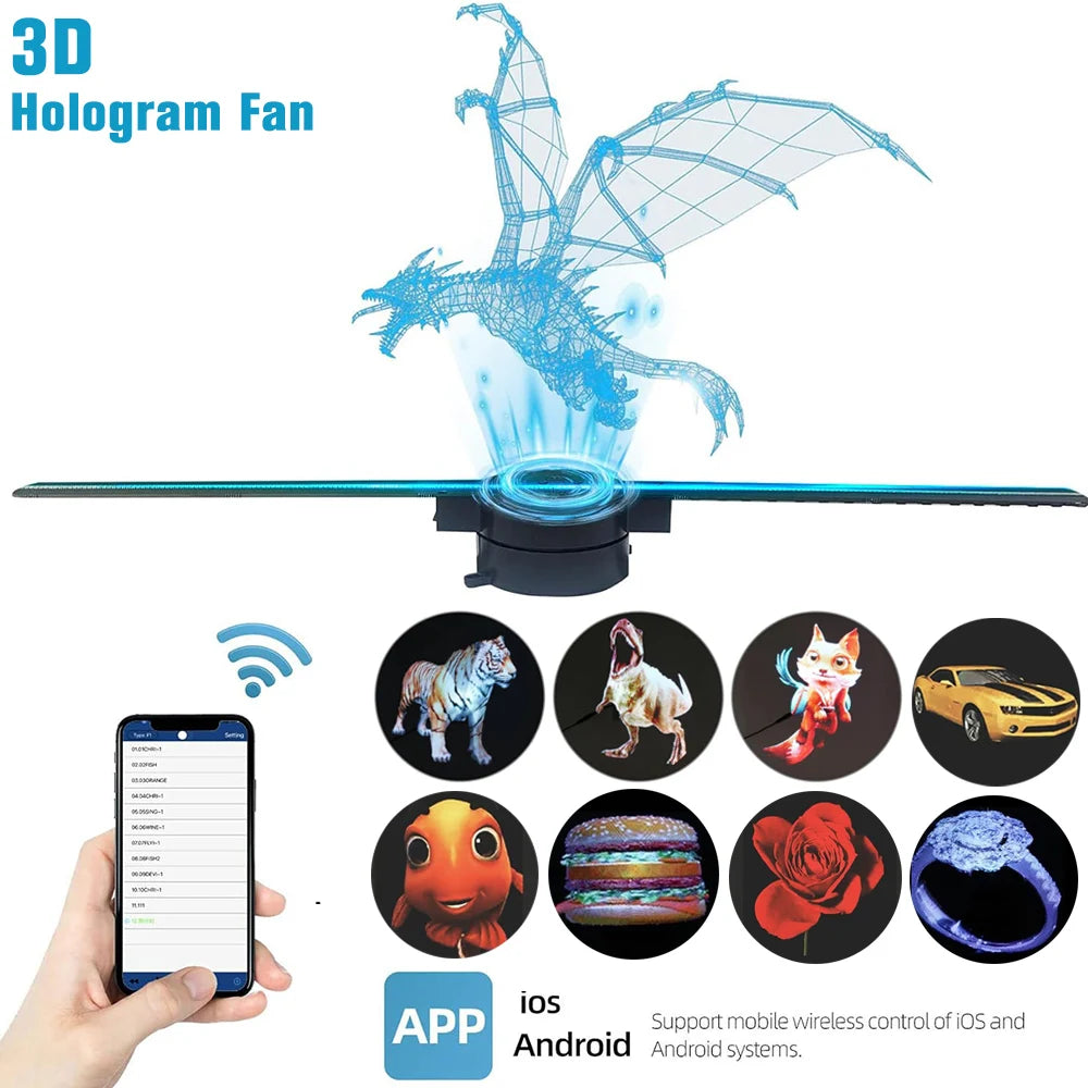 3D Hologram Fan WiFi Holographic Projector Display